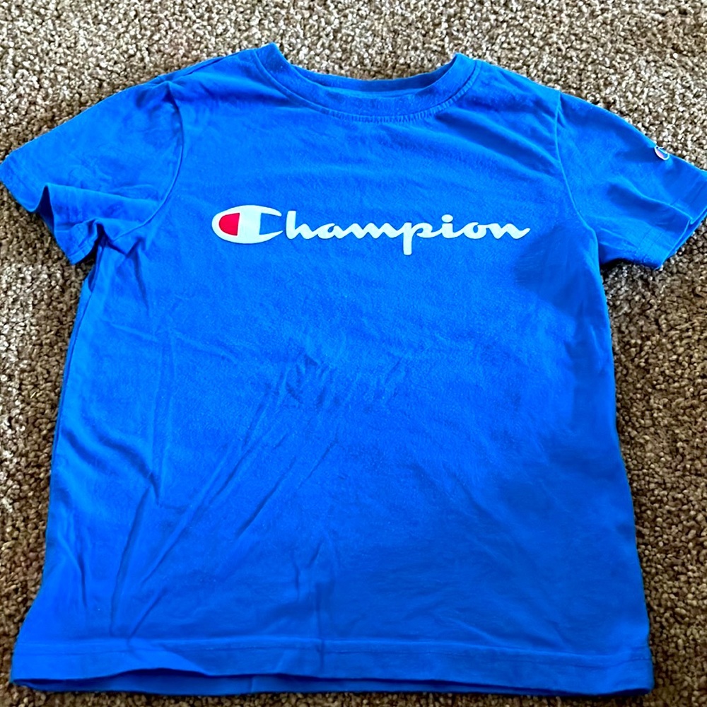 Blue champion shirt. Boys size 5